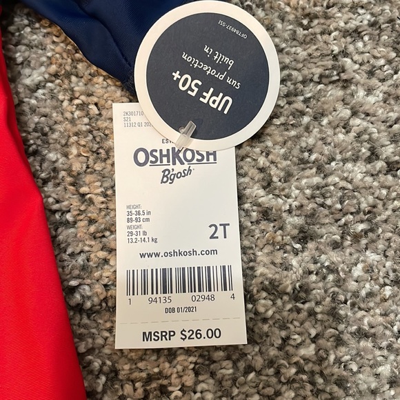 OshKosh B’Gosh Toddler Swim Rash Guard Top - Picture 2 of 6